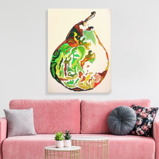 Kunstillustratie waterverf van peren canvas afdruk (Insitu (Woonkamer))