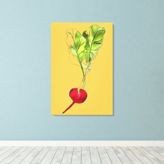 Kunstillustraties voor de waterverf van radijs canvas afdruk (Insitu (Houten vloer))