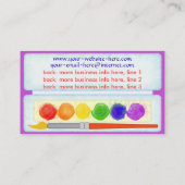 KunstIllustrator Verf Palet Kleur Paintborstel Visitekaartje (Achterkant)