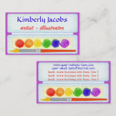 KunstIllustrator Verf Palet Kleur Paintborstel Visitekaartje (Voorkant / Achterkant)