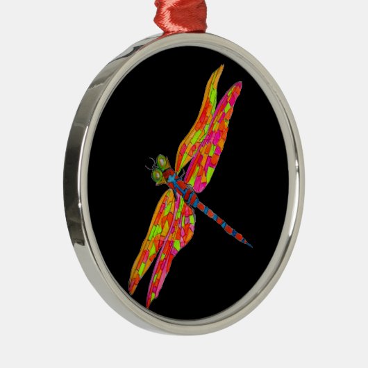 Kunstinsectenschilderij Dragonfly Metalen Ornament (Rechts)