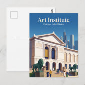 Kunstinstituut van Chicago Illinois Briefkaart (Voorkant / Achterkant)