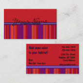 Kunstinterieurs aangepaste rode paarse themakaarte visitekaartje (Voorkant / Achterkant)