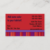 Kunstinterieurs aangepaste rode paarse themakaarte visitekaartje (Achterkant)