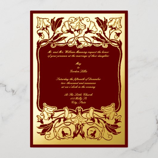  kunstje - Vloergrenshuwelijk Folie Uitnodiging (Voorkant)