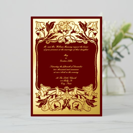  kunstje - Vloergrenshuwelijk Folie Uitnodiging (Staand Voorkant)