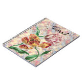 Kunstjournaal met tulpen in vintage stijl notitieboek (Linkerzijde)