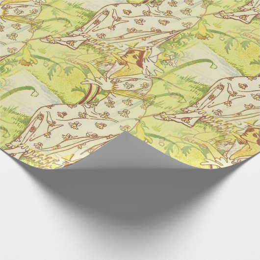  kunstjuffrouw patroon cadeaupapier (Hoek)