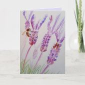 KunstKaart lavender Flower and Bee Waterverf Kaart (Voorkant)