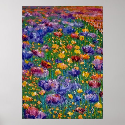 Kunstkaart "Painted Dreams" Vriendelijke bloemen! Poster (Voorkant)