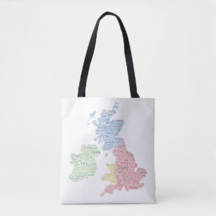 Kunstkaart voor Engeland/Groot-Brittannië Slang W Tote Bag