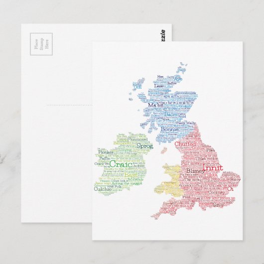 Kunstkaart voor Engeland/Groot-Brittannië Slang Wo Briefkaart (Voorkant / Achterkant)