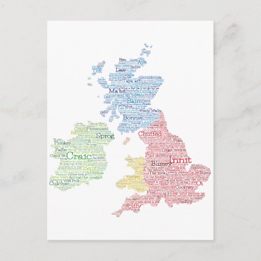 Kunstkaart voor Engeland/Groot-Brittannië Slang Wo Briefkaart (Voorkant)