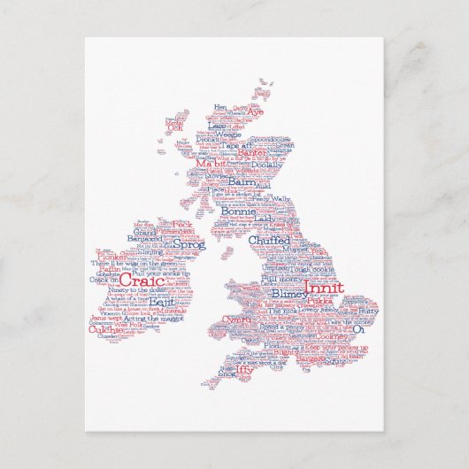 Kunstkaart voor Engeland/Groot-Brittannië Slang Wo Briefkaart (Voorkant)