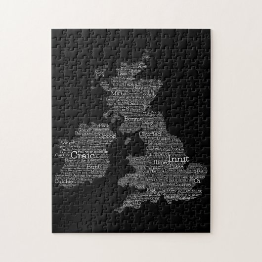 Kunstkaart voor Engeland/Groot-Brittannië Slang Wo Legpuzzel (Verticaal)