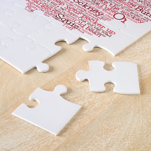 Kunstkaart voor Engeland/Groot-Brittannië Slang Wo Legpuzzel (Zijkant)