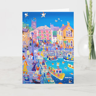 Kunstkaart vrolijke vakantie, Fowey door John Dyer Kaart