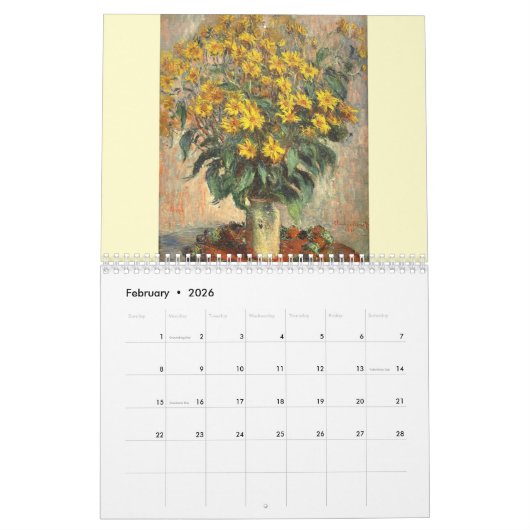 Kunstkalender van Monet (8,5 x 11 inch) Kalender (Feb 2026)