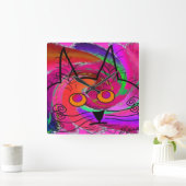 Kunstkast met wieltjes vierkante klok (Huis)