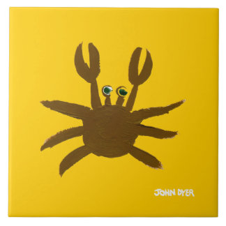 Kunstkeramische tegels: John Dyer Cornish Crab Tegeltje
