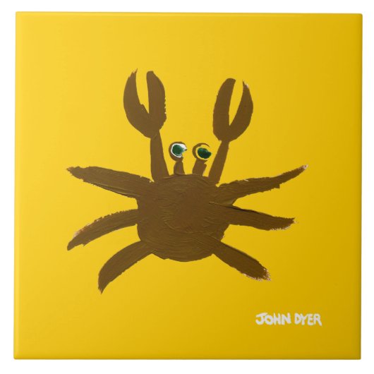 Kunstkeramische tegels: John Dyer Cornish Crab Tegeltje (Voorkant)