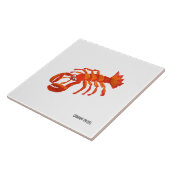 Kunstkeramische tegels: John Dyer Cornish Lobster Tegeltje (Zijkant)
