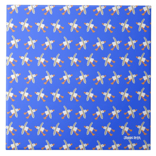 Kunstkeramische tegels: John Dyer. Cornish Seagull Tegeltje (Voorkant)