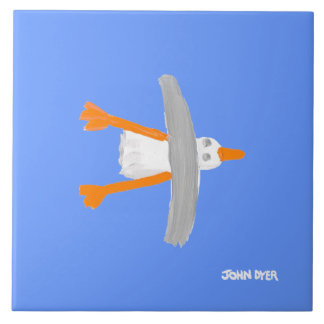 Kunstkeramische tegels: John Dyer Flying Seagull Tegeltje