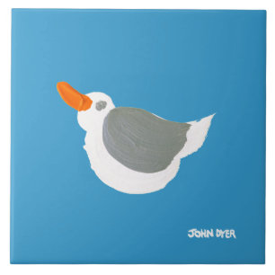 Kunstkeramische tegels: John Dyer Flying Seagull Tegeltje