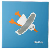 Kunstkeramische tegels: John Dyer Flying Seagull Tegeltje (Voorkant)