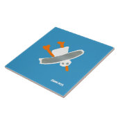 Kunstkeramische tegels: John Dyer Flying Seagull Tegeltje (Zijkant)