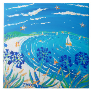 Kunstkeramische tegels: John Dyer Scilly Blue Uitz Tegeltje