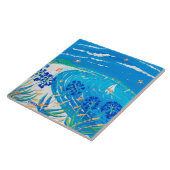 Kunstkeramische tegels: John Dyer Scilly Blue Uitz Tegeltje (Zijkant)