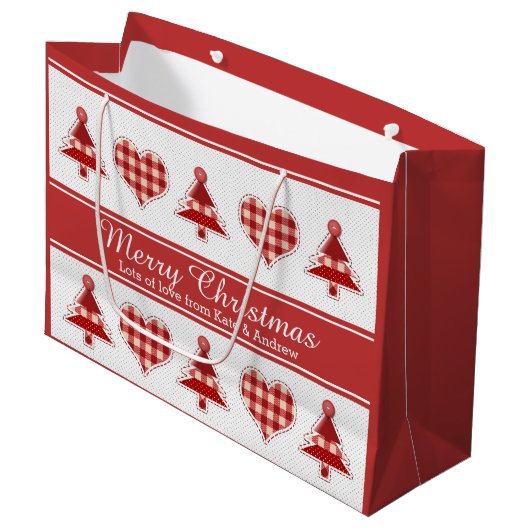 Kunstkerstbomen en kunsten, speciaal gepersonalise groot cadeauzakje (Voorkant Gekanteld)