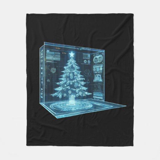 Kunstkerstboom Fleece Deken (Voorkant)