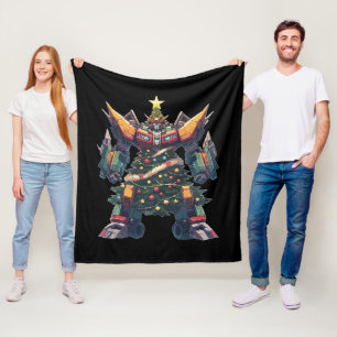 Kunstkerstboom Robot Fleece Deken