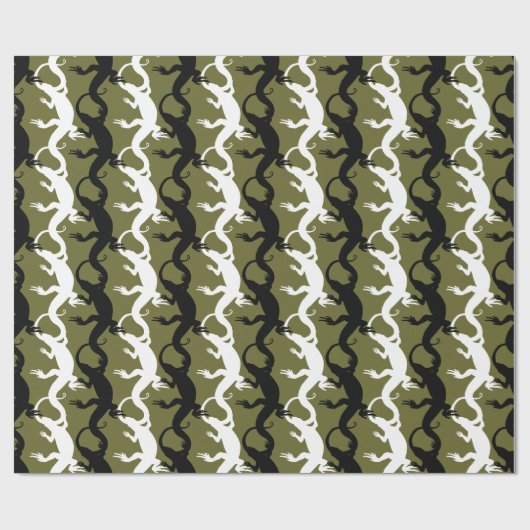 Kunstkerstpapier met hagedis-opvulpapier cadeaupapier (Vlak)