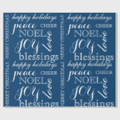 Kunstkerstpapier voor de marine en White Word Cadeaupapier (Vlak)