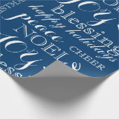 Kunstkerstpapier voor de marine en White Word Cadeaupapier (Hoek)