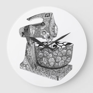 kunstkeukenmuurklokker deco mixer grote klok