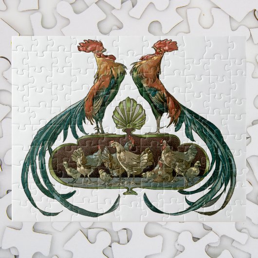 kunstkippen en roosters legpuzzel