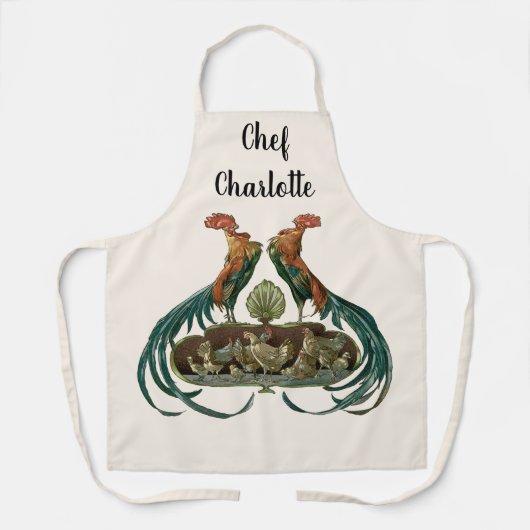  kunstkippen en roosters schort (Voorkant)
