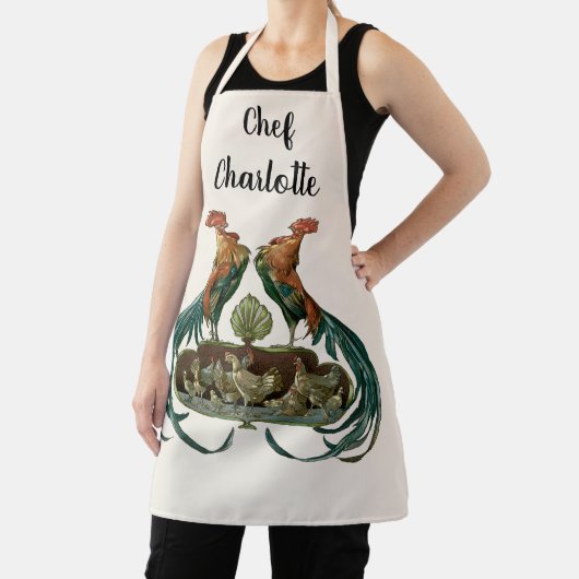  kunstkippen en roosters schort (Insitu)