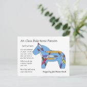 Kunstklasse Dala Horse Pattern om te delen Feestdagenkaart (Staand voorkant)