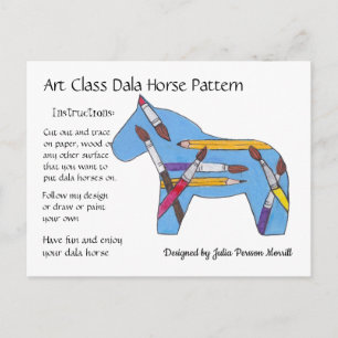 Kunstklasse Dala Horse Pattern om te delen Feestdagenkaart