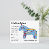 Kunstklasse Dala Horse Pattern om te delen Feestdagenkaart (Staand voorkant)