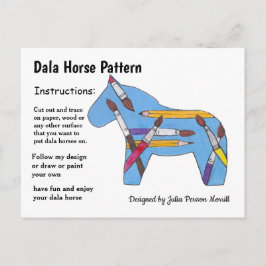 Kunstklasse Dala Horse Pattern om te delen Feestdagenkaart