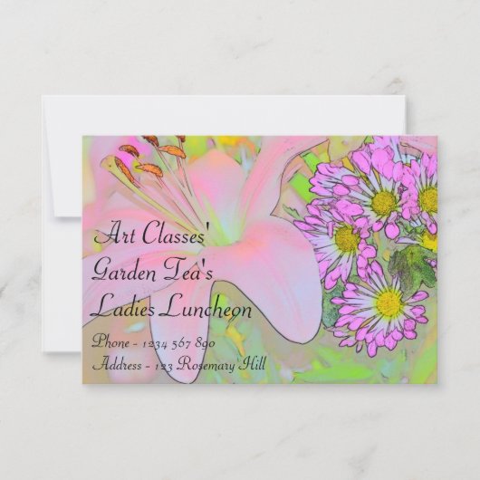 Kunstklassen Dames Luncheon Garden Tea's Kaart (Voorkant)