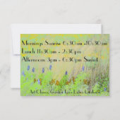 Kunstklassen Dames Luncheon Garden Tea's Kaart (Achterkant)