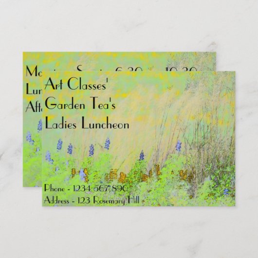 Kunstklassen Dames Luncheon Garden Tea's Kaart (Voorkant / Achterkant)